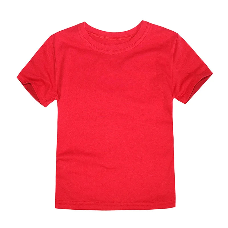 2-16 Years Boys Tshirts Cotton Short Sleeve Girls Clothes Summer Solid T-shirt Teenage Children Tees Kids Korean Top Baby  Cloth