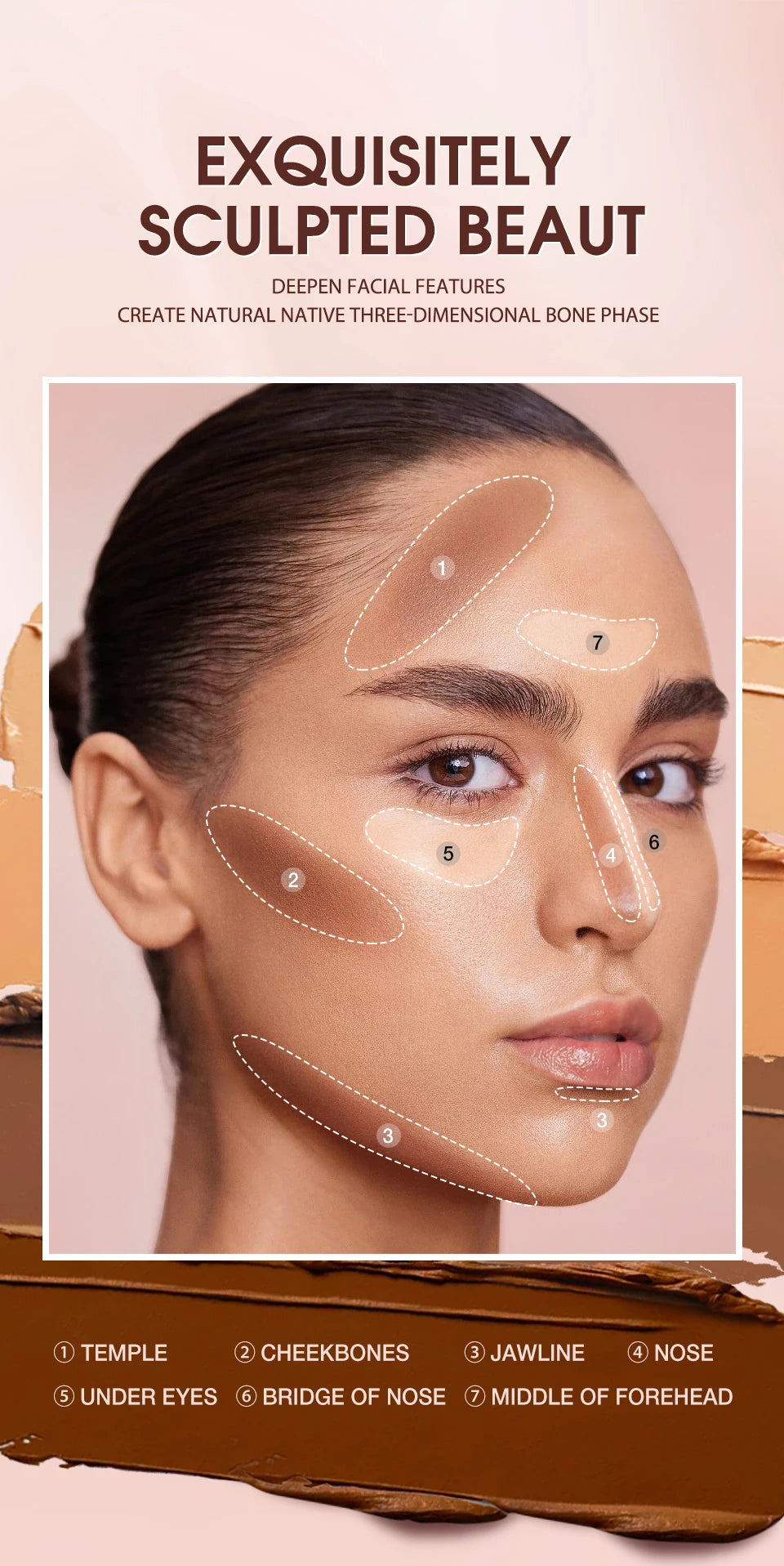 O.TWO.O Contour Stick Cream Long-wear Lightweight Brighten Stick Easy to Sculpt Face Concealer Bronzer Contouring Makeup Pen