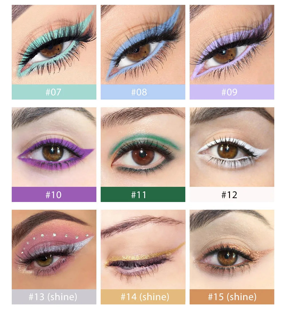 Waterproof Creamy Eyeliner Pencil Set Long Lasting Smooth Gel Professional Eye Makeup Vibrant Colors Kit