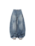Women's Blue Baggy Y2k Jeans Harajuku Denim Trousers Vintage Japanese 2000s Style Oversize High Waist Jean Pants Trashy Clothes