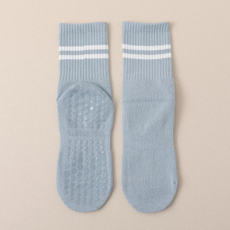 Professional Non-slip Yoga Socks Cotton Mid-tube Bottom Silicone Indoor Fitness Socks gym Floor Socks Dance Pilates Sports Socks