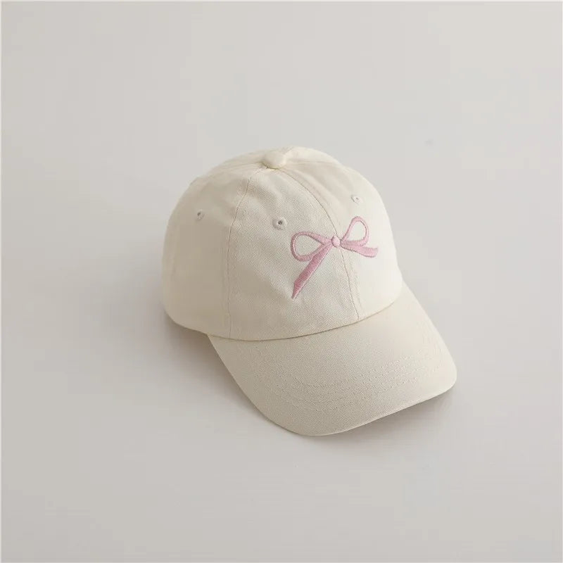 Fashion Children Embroidery Bow Baseball Hats Kids Accessories Boy Girl Vacation Sunscreen Hat Cotton Baby Adjustable Casual Cap
