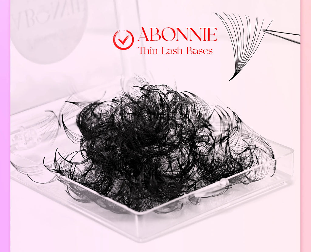 ABONNIE Loose 8D-20D Pointy Base Short Stem Premade Russian Volume Fans Faux Mink Premade Eyelash Extensions Makeup Cilios