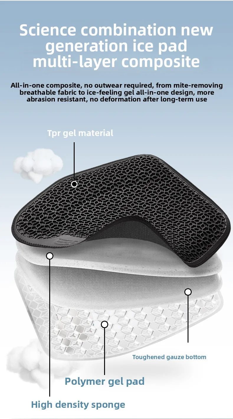 Honeycomb Design Gel Cushion Breathable, Soft and Easy to Clean Provides Comfortable Support Elastic Gel Car Seat Cushion