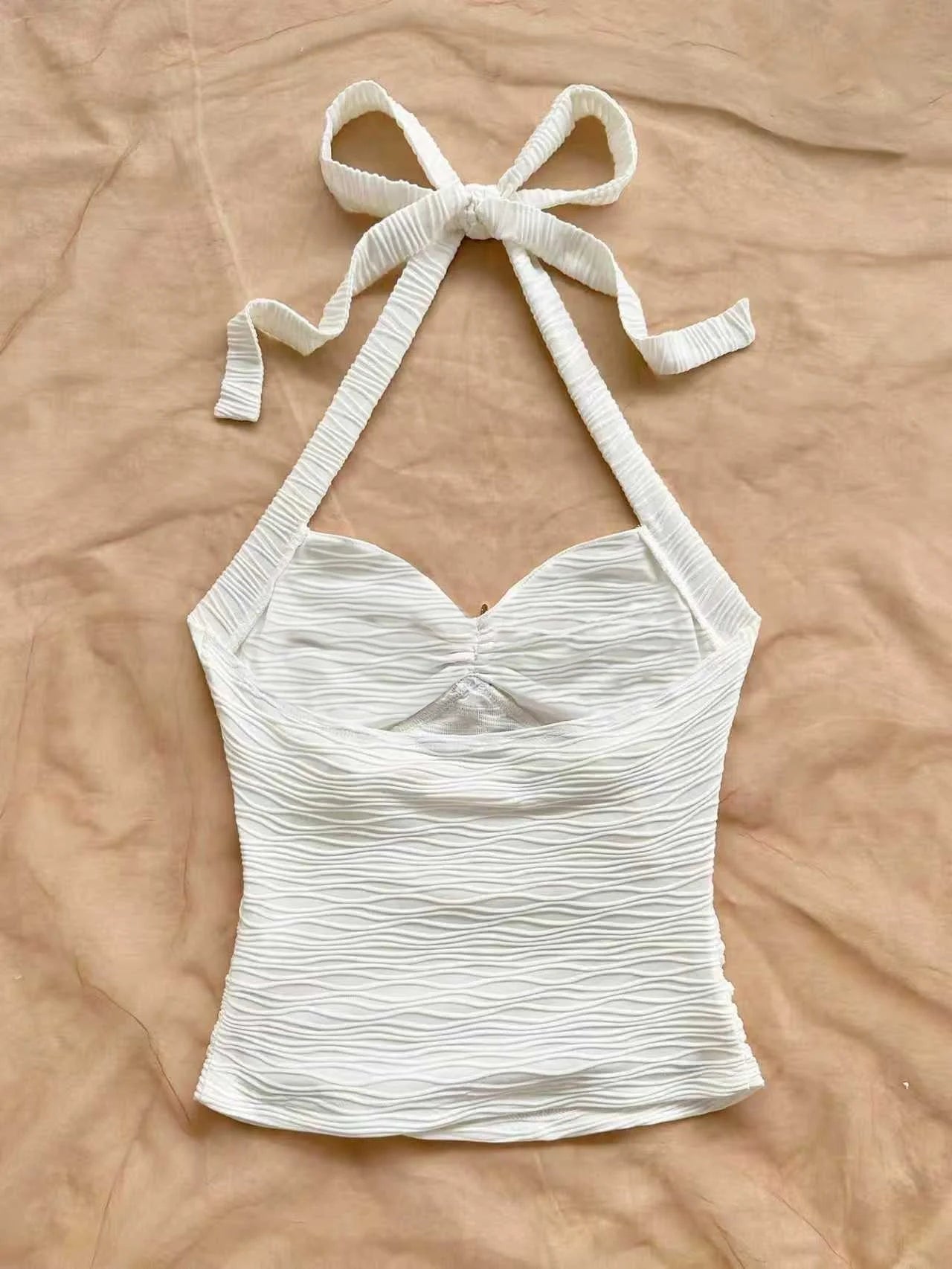 Women's suspender tie, starfish shell decoration, starfish metal button knitted fabric vest, suitable for parties，cropped top