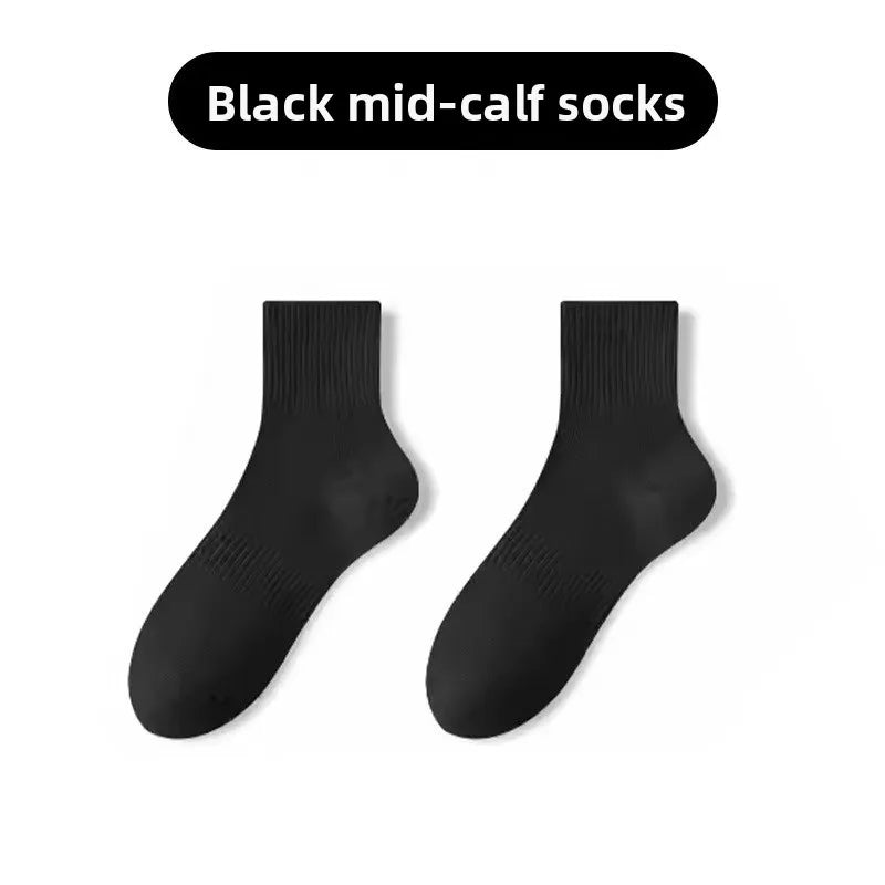100 Cotton Xinjiang Socks for Men Women Unisex Sports Socks Black White Solid Color Anti Odor Short Socks for All Seasons Couple