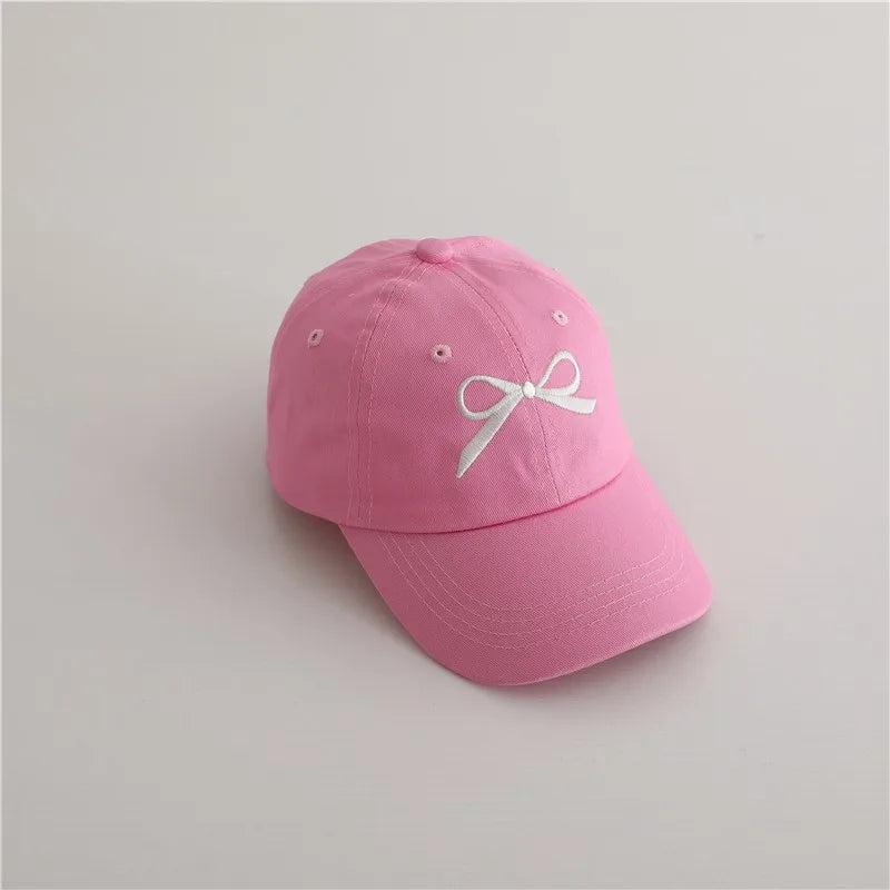Fashion Children Embroidery Bow Baseball Hats Kids Accessories Boy Girl Vacation Sunscreen Hat Cotton Baby Adjustable Casual Cap