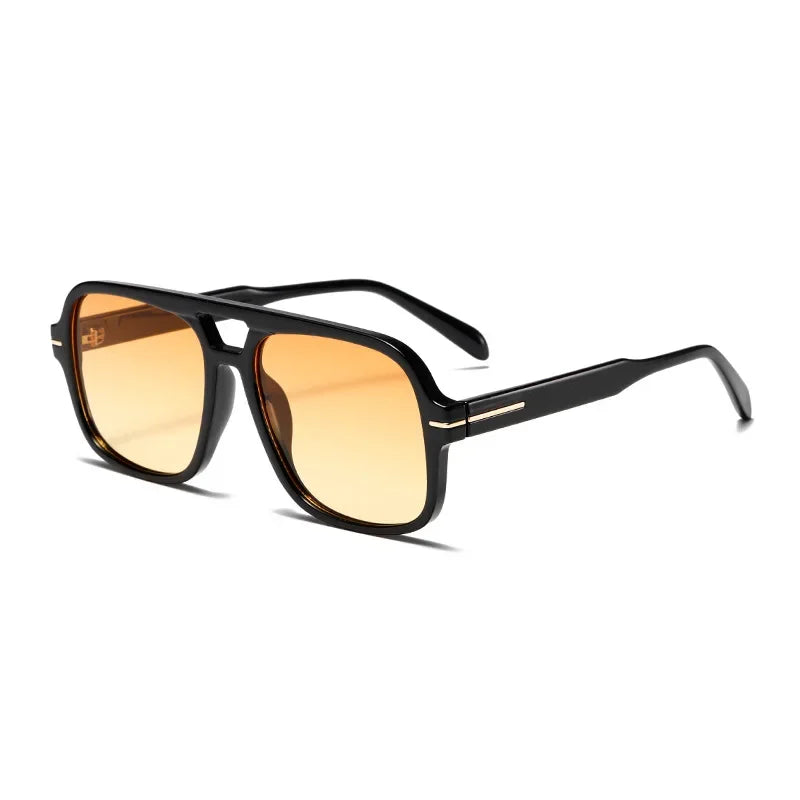 3507 Double Bridge Square Aviator Sunglasses - UV400 Vintage Pilot Style, Retro Classic Sun Glasses for Men Women Unisex 411240