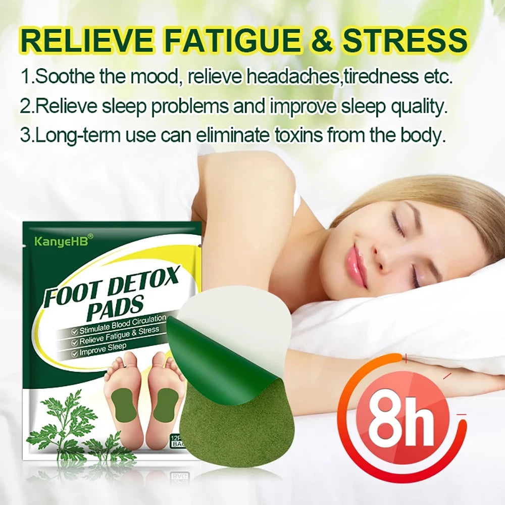 12/24/60PCS Detox Foot Patches Pads Feet Body Toxins Cleansing Relieve Stress Help Sleeping for Running Yoga Fitness Exercise