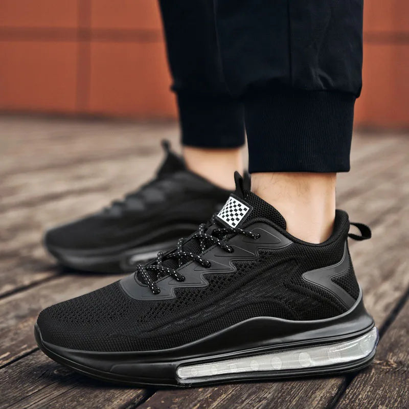 Large size men's shoes breathable lightweight sports shoes outdoor mesh black walking shoes trendy men's casual shoes running sh