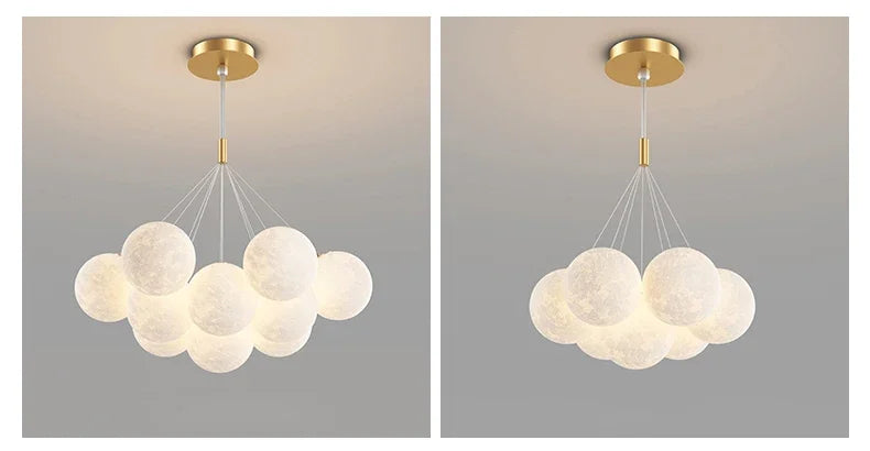 Modern Minimalist LED Ceiling Pendant Lamps Design Cream Ball Chandelier Light Home Decor for Living Dinning Room Bedroom Indoor