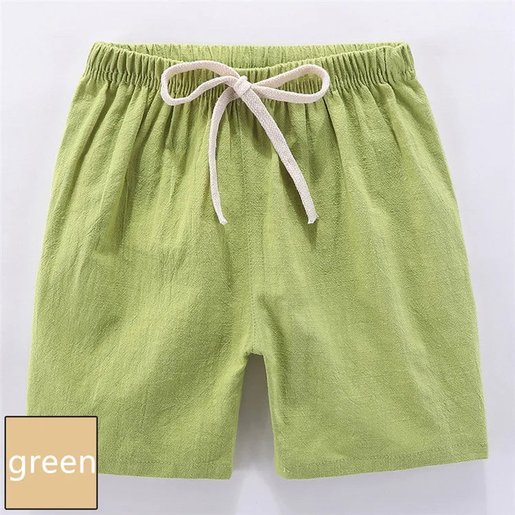 Boys Shorts Kids Shorts Candy Color Girls Children Summer Beach Loose Shorts Casual Pants Cotton & Linen Comfortable 2-10Yrs Hot