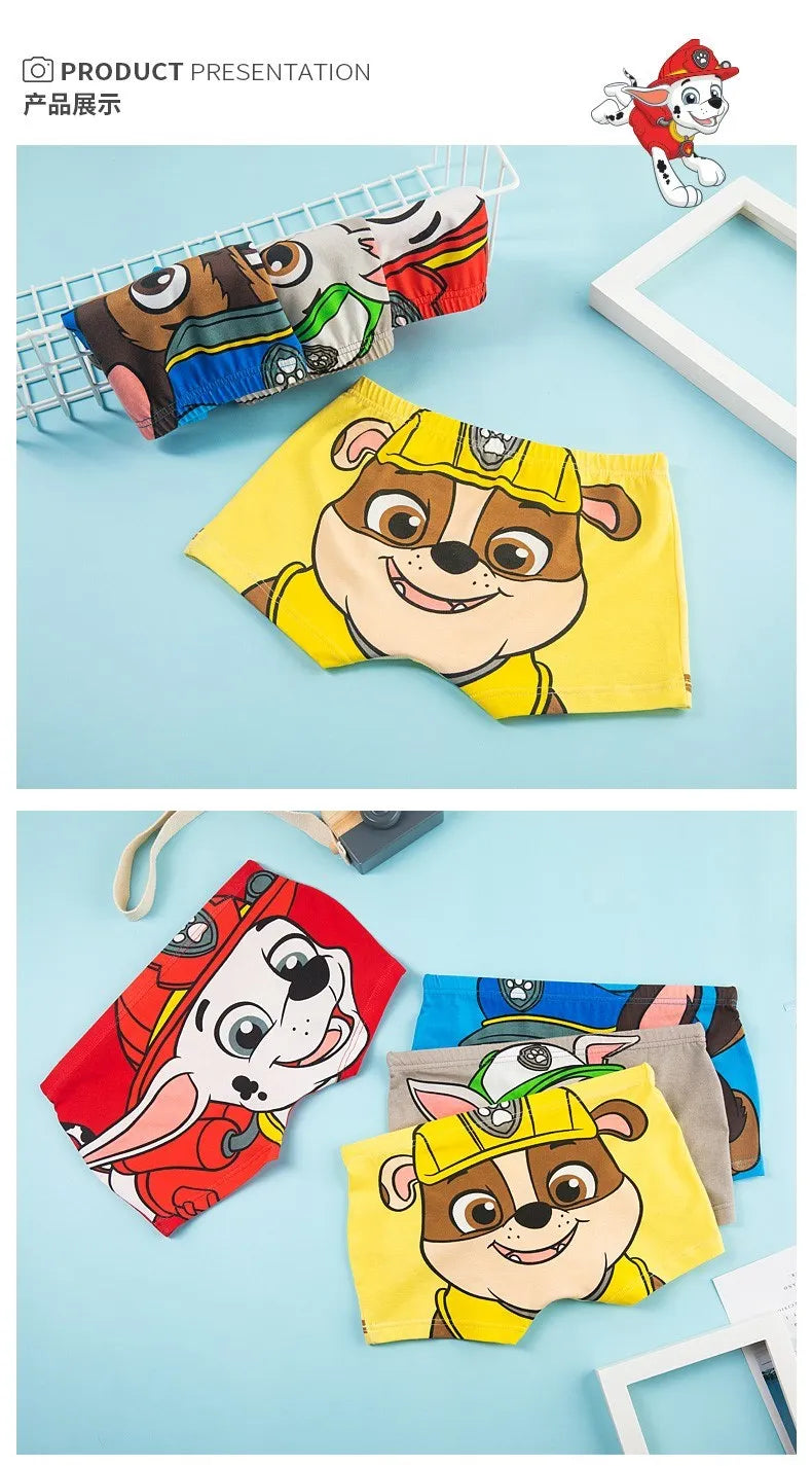 4Pcs/Lot 100% Genuine Paw Patrol Boys Underwears Cotton Children Panties Cartoon Kids Underpants Breathable Briefs for Boy