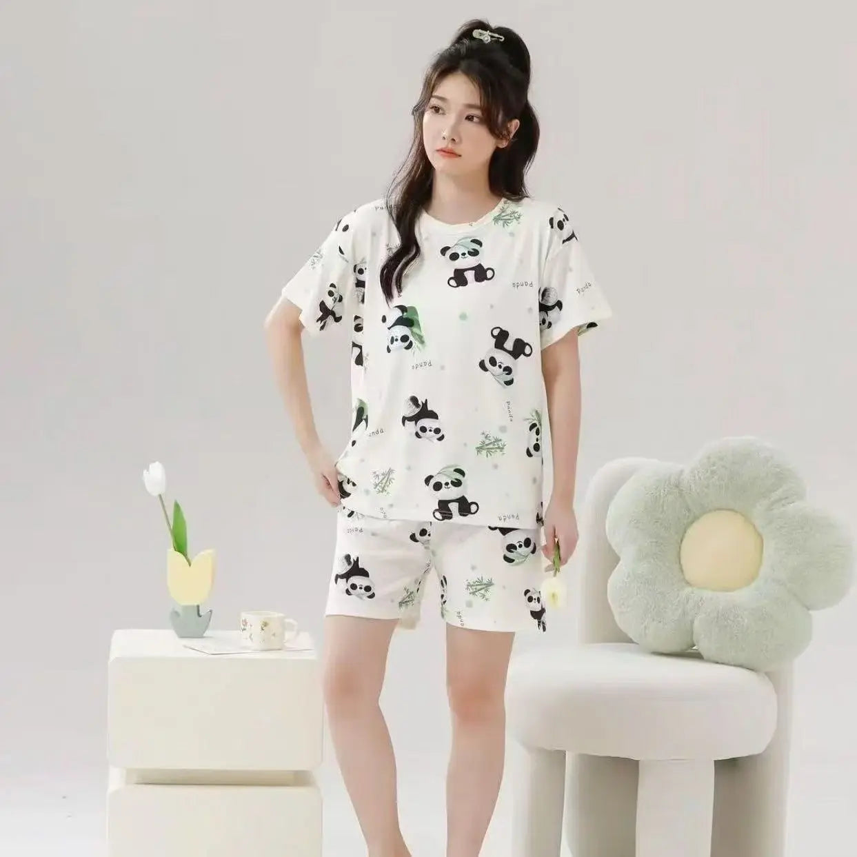 Sleepwear Set Women Short Pajamas for Women Women's Summer Pajamas Pajama Sets Pijama Woman Home Wear Panties Sleep Lounge