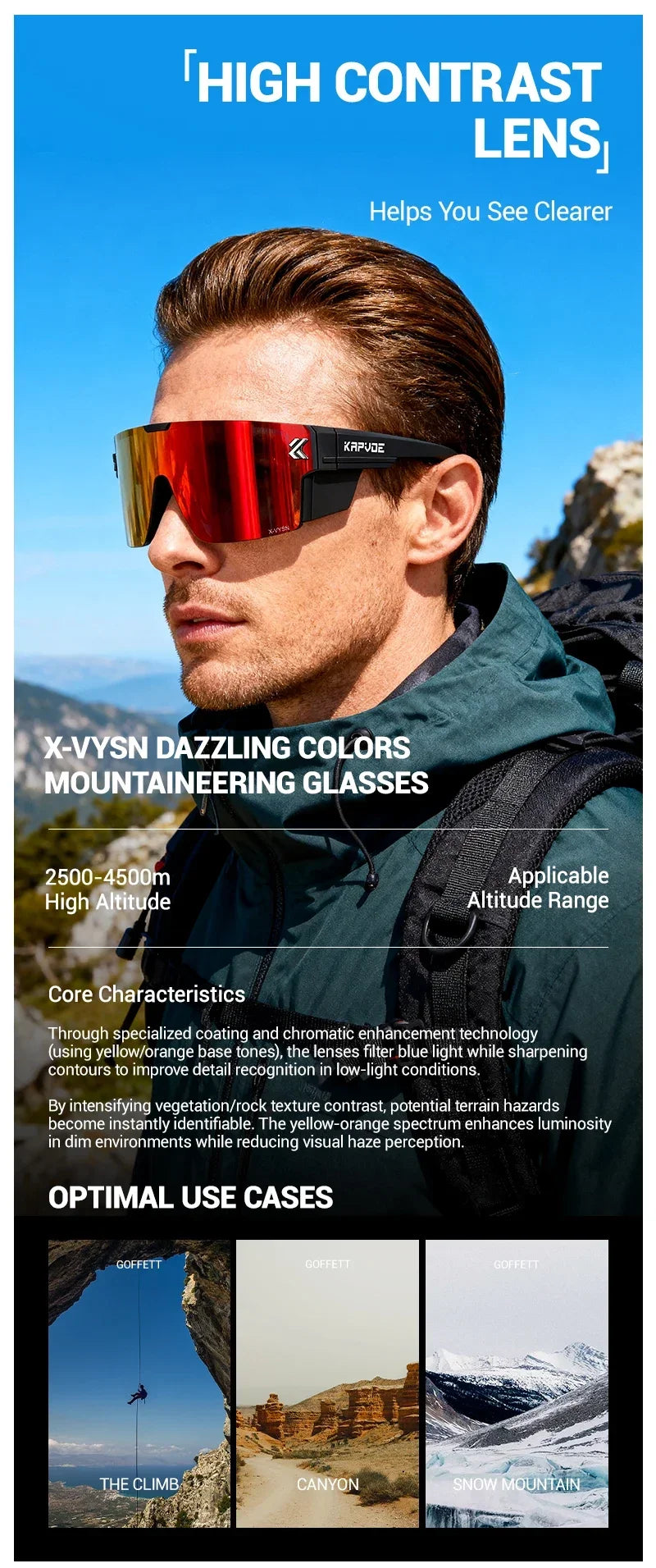 Kapvoe 2026 Hiking Eyewear Cycling Glasses Polarized MTB Bike Sunglasses UV400 Lenses Men Women Sunglasses Protective Glasses