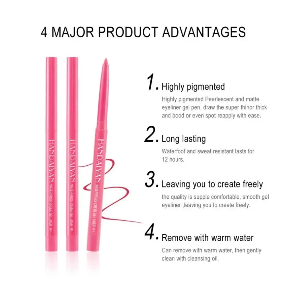 Waterproof Creamy Eyeliner Pencil Set Long Lasting Smooth Gel Professional Eye Makeup Vibrant Colors Kit