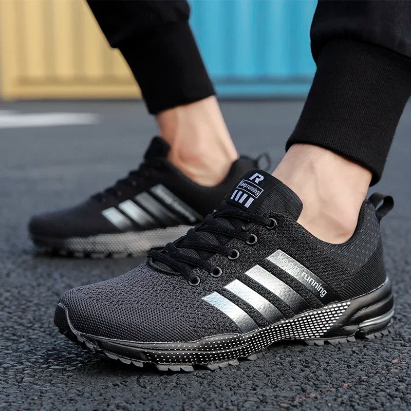 New men's and women's flying mesh surface spring summer breathable casual sports shoes flat vulcanized couple running big size48