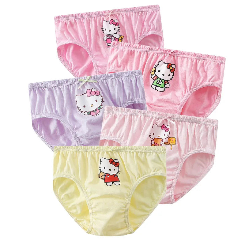 5 Packs/Box Children Underwear Mickey Cartoon Girls Panties Soft Cotton Kids Triangle Panty Breathable Girls Briefs Gift Box
