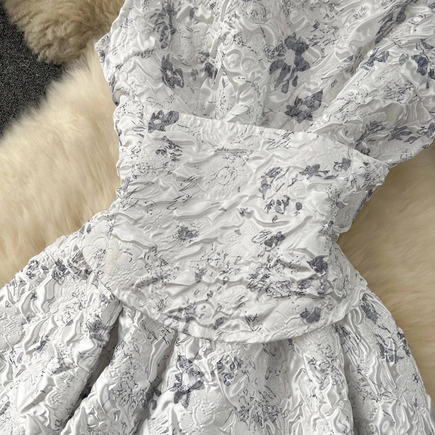 Court Style Elegant Long Dresses for Women Jacquard O-neck Short Sleeve A-line High Waist Vestidos Mujer Frenchic Dress Dropship