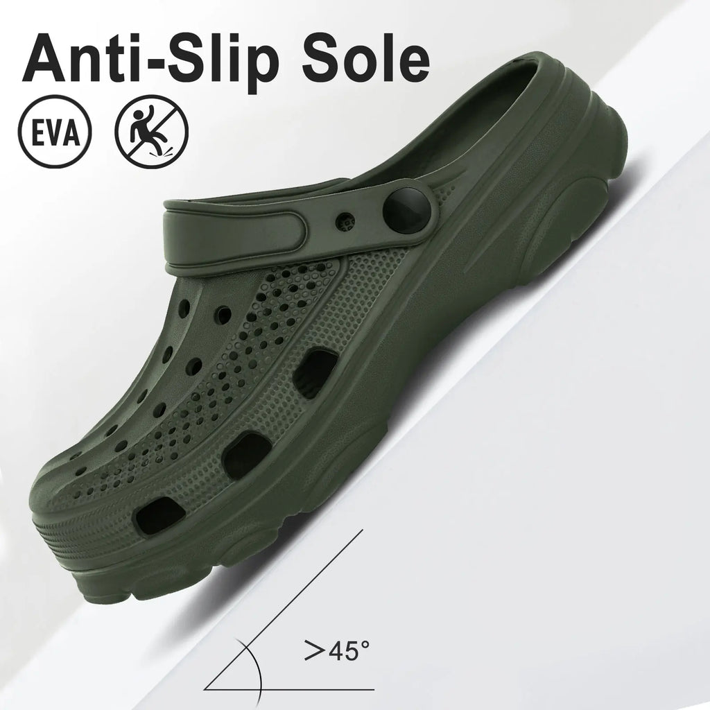 Smile Pop Casual Men Clogs Slippers Band Summer Slippers Outdoor Non-slip Beach Cozy Men Shoes Soft EVA Home Breathable Slippers