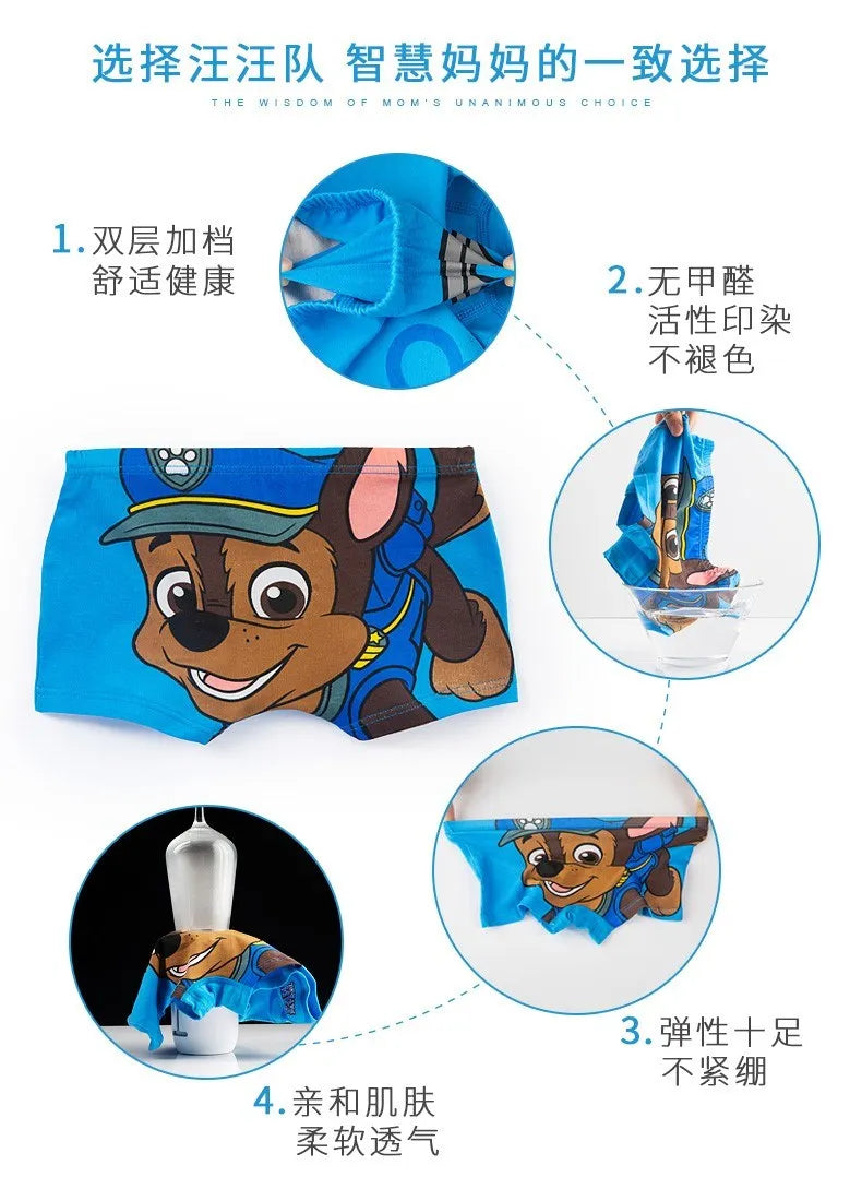4Pcs/Lot 100% Genuine Paw Patrol Boys Underwears Cotton Children Panties Cartoon Kids Underpants Breathable Briefs for Boy
