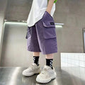 3-14 Years New Fashion Summer Boys Shorts Cotton Big Pocket Half Trousers For Kids Children Outdoor Sport Pants
