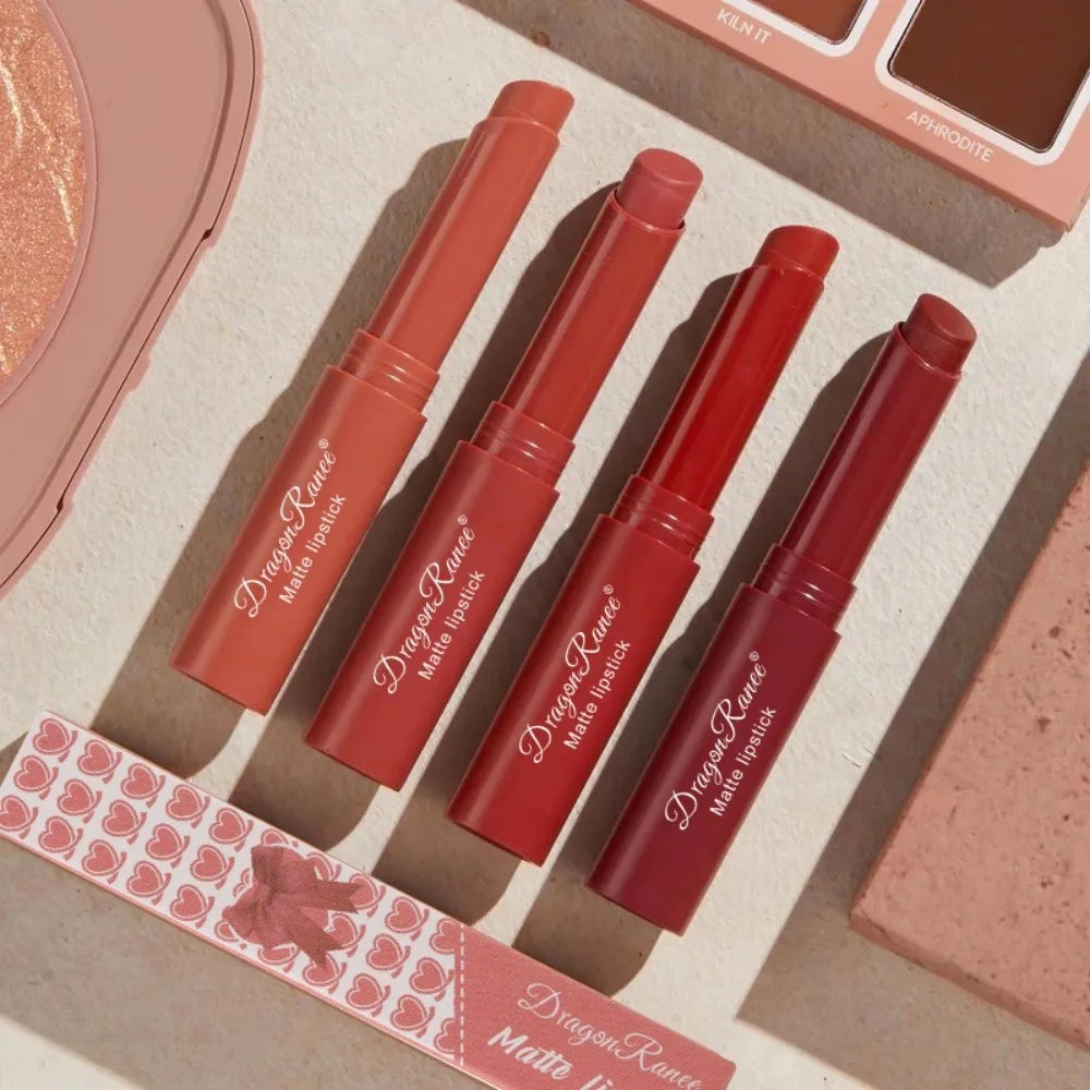 Nude Pink Matte Lipstick 12 Color Waterproof Long Lasting Lip Sticks Not Fading Sexy Red Velvet Solid Lip Gloss Women Lip Makeup