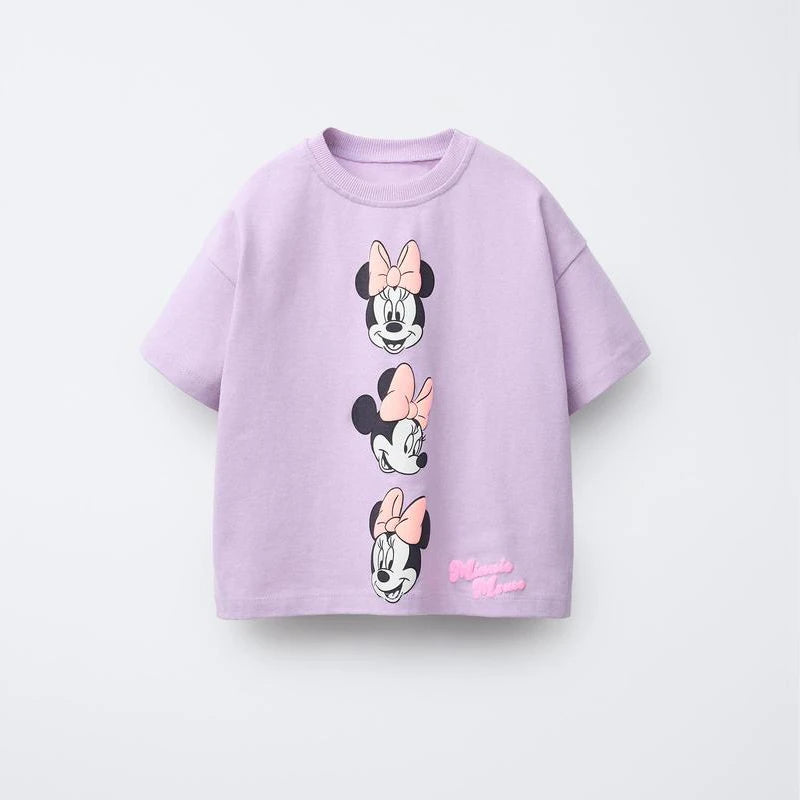 Cute T-shirt Printing Tees For 0-7Age Child New Short Sleeve Summer Clothing Cartoon Fashion Versatile Base Shirt Toddler Wear