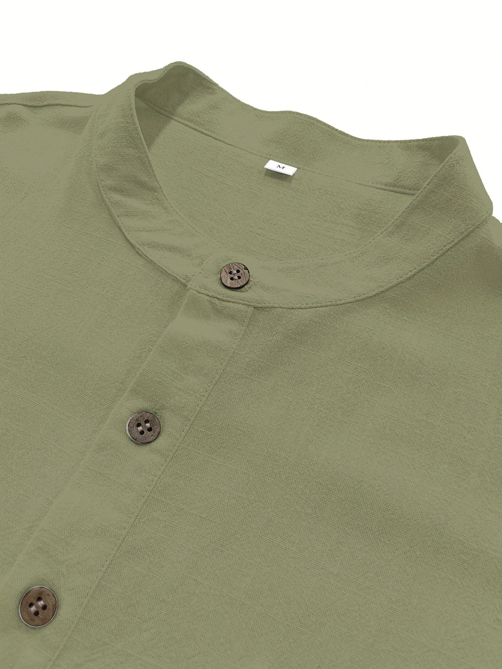 High Quality Men's Breathable Cotton Linen Short Sleeve Henley Shirt Casual Loose Fit Solid Color Tee with Chest Pocket