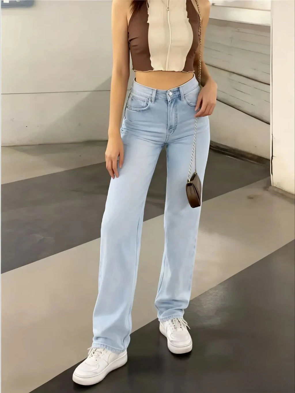 Women's High Waisted Baggy Jeans Denim Pants Y2K Aesthetic Vintage Design Loose Fit Comfortable Female Daily Casual Clothing