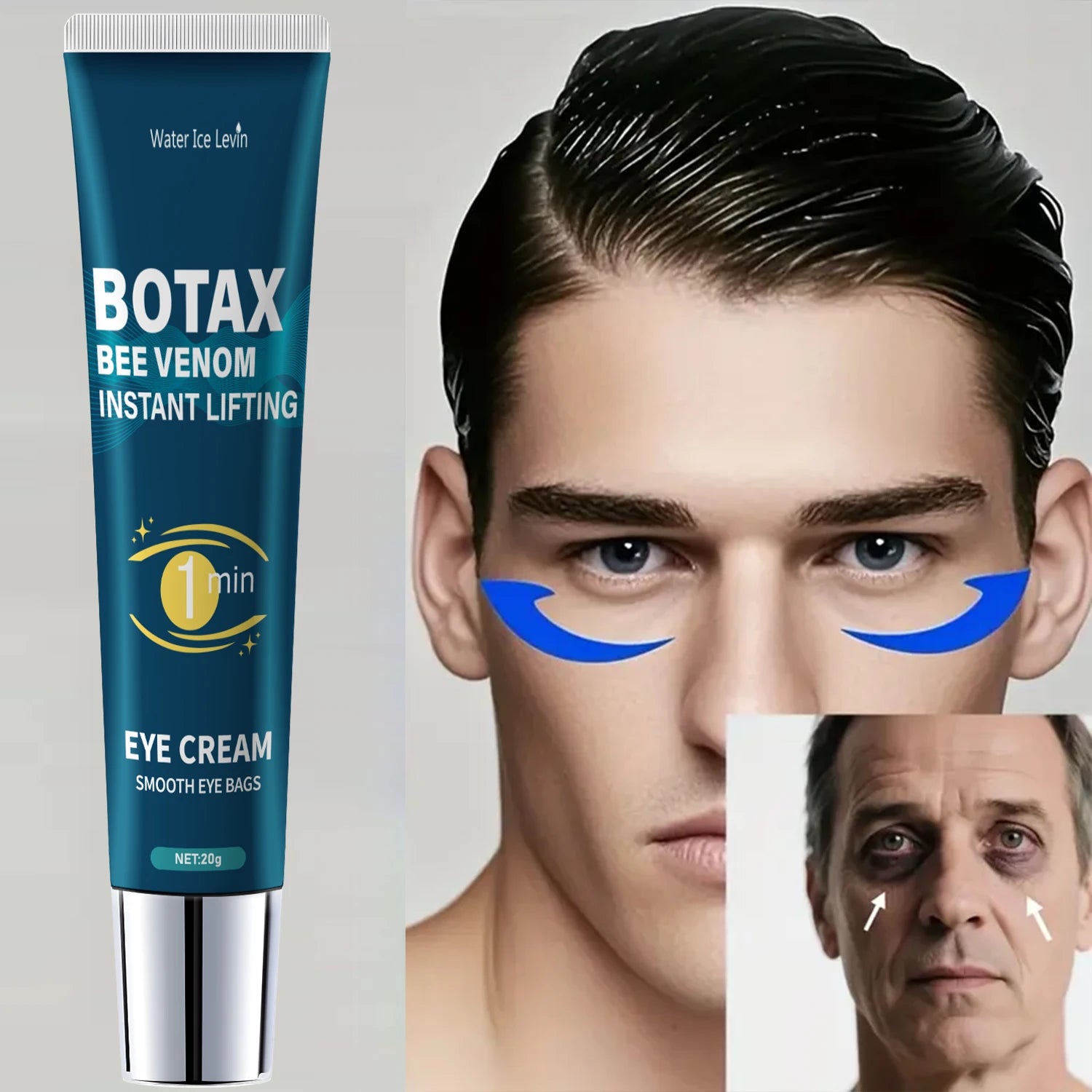 Eye Firming Gel, Fades Fine Lines, Contains Caffeine, Retinol and Hyaluronic Acid, Moisturizes and Tightens Skin, Alcohol-Free