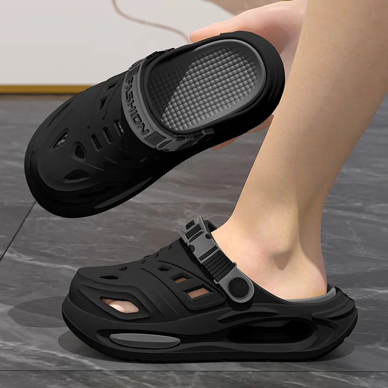 Smile Men's And Women's Cave Shoes Fashion Breathable Sandals With Removable Insoles Non-slip Cushioned Thickened Soft Slippers