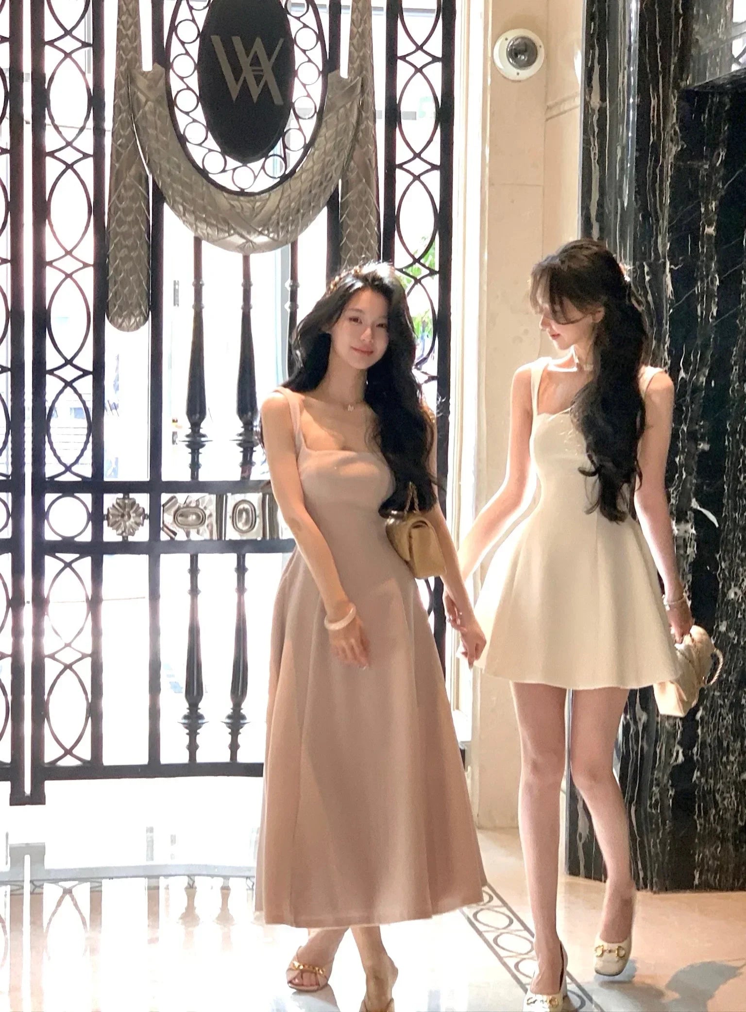 Elegant Korean Fashion Summer Evening Party Red U-neck Sling Dress Lady Casual High Waist Sleeveless Strap Mini Dress for Women