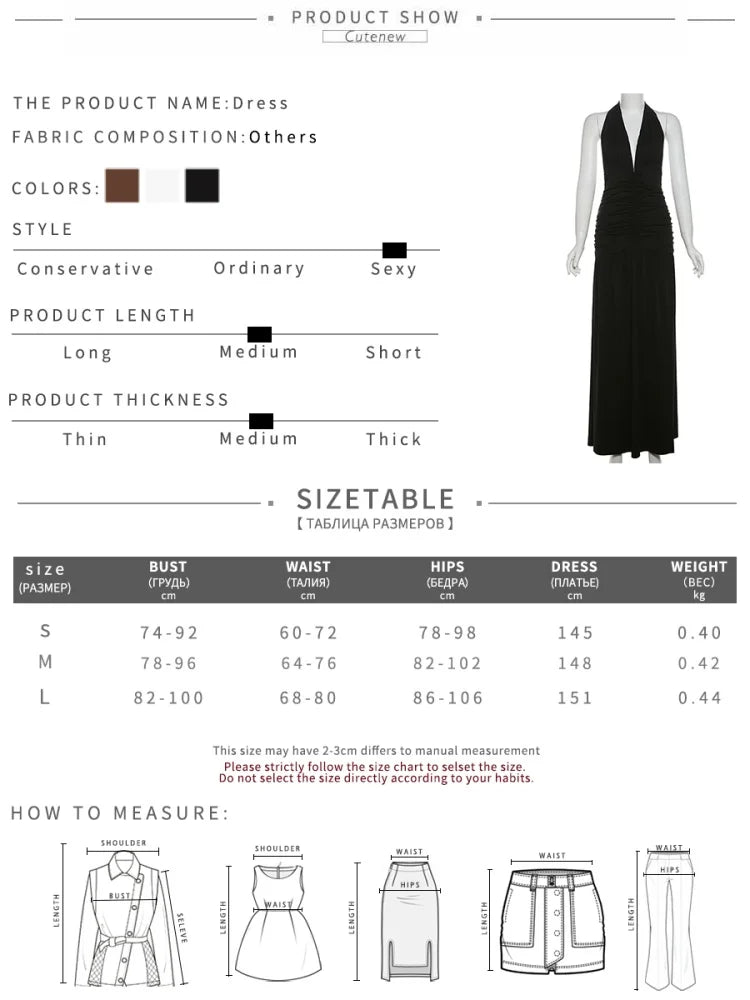 Nibber Elegant Women Long Dresses Solid Hipster Halter V-neck Backless Shirring Side Split Vestidos Female High Street New Robe