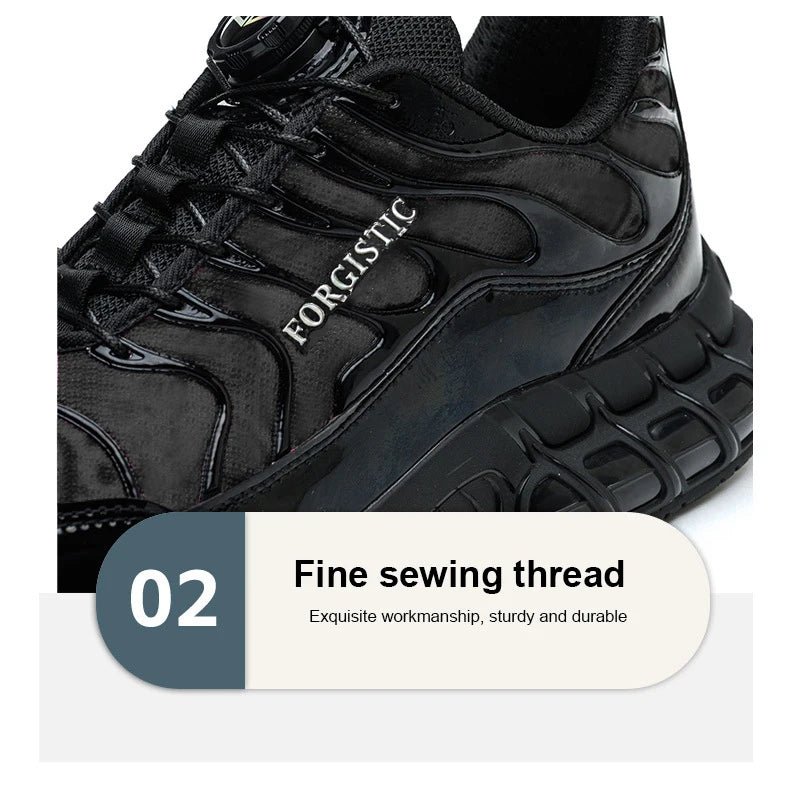 Men's Rotary Button Safety Shoes Anti-Impact Anti-Piercing Indestructible Work Shoes Fashionable Comfortable Safety Sneakers for