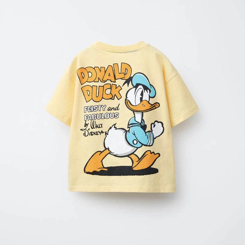 Cute T-shirt Printing Tees For 0-7Age Child New Short Sleeve Summer Clothing Cartoon Fashion Versatile Base Shirt Toddler Wear