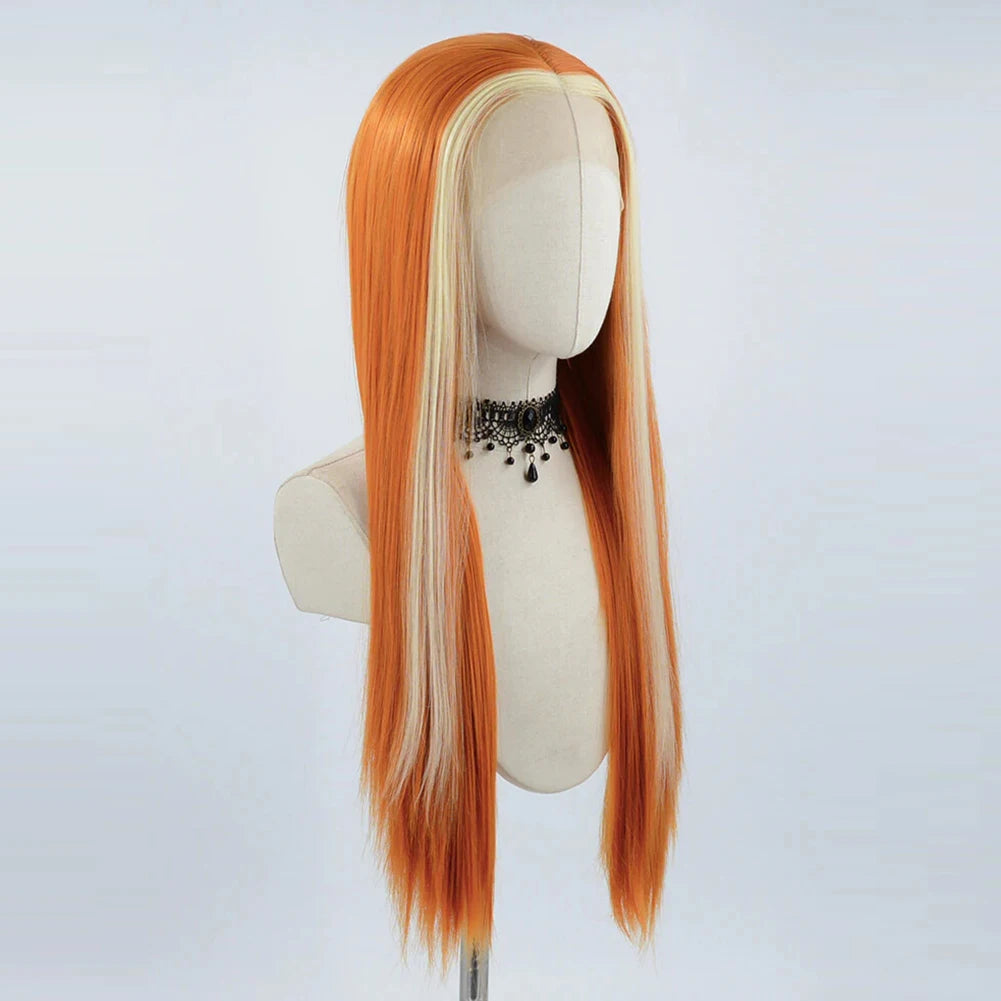 Charisma Synthetic Lace Front Wig Long Silky Straight Hair Heat Resistant Hair Synthetic Wigs For Women Ginger Blonde Wig