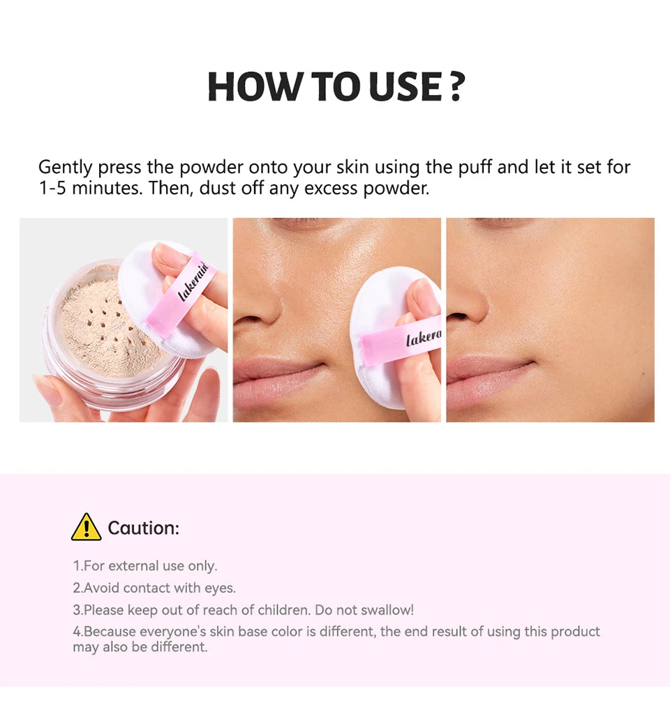 Loose Baking Setting Powder Long Lasting Oil Control Natural Face Matte Waterproof Brightening Loose Powder Makeup Cosmetics