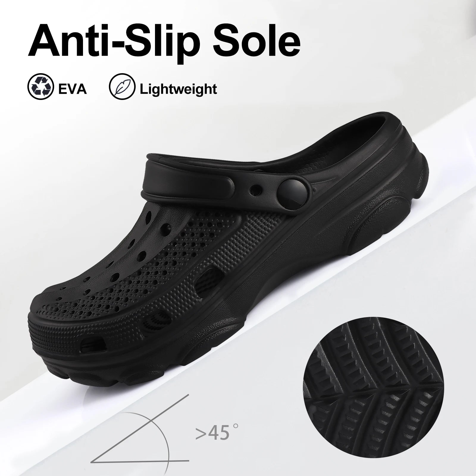 Smile Pop Casual Men Clogs Slippers Band Summer Slippers Outdoor Non-slip Beach Cozy Men Shoes Soft EVA Home Breathable Slippers