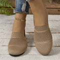 New Summer Mesh Square Toe Breathable Women Shoes Fashion Hollow Out Casual Flat Shoes for Women Large Size Zapatos De Mujer