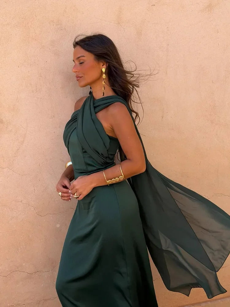 Solid Color Strapless Ribbon Women Summer Dress Sexy Sleeveless Backless High Waist Slim Maxi Vestidos 2026 Lady Vacation Outfit