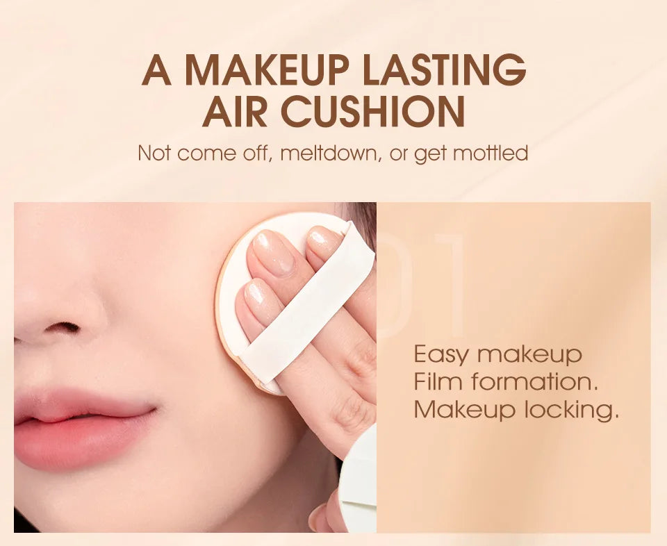 O.TWO.O Cushion Foundation 3 Colors Air Cushion BB Cream Full Coverage Breatheable Concealer Waterproof Face Foundation