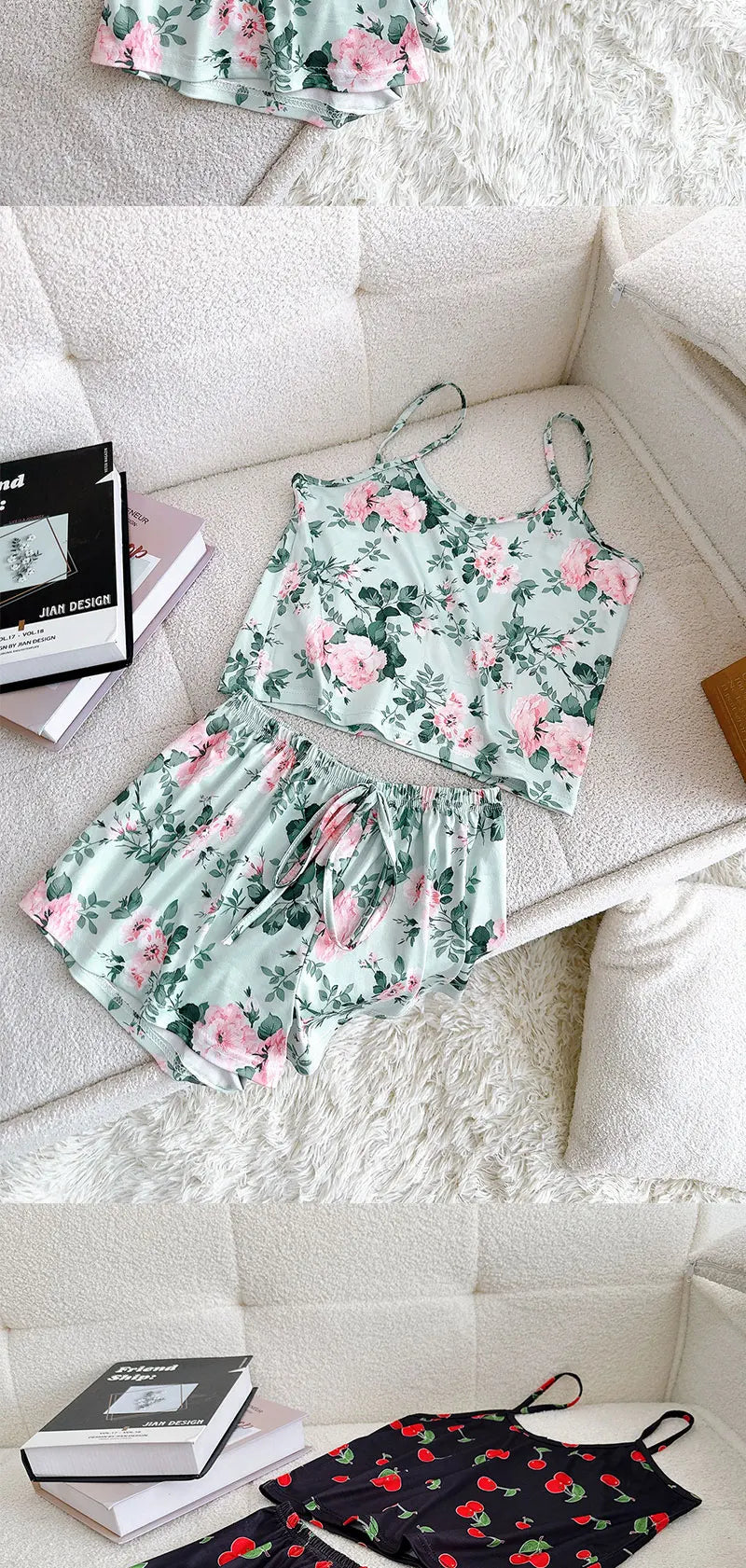 2Pcs Satin Pajama Set for Women Sleepwear Sexy Strap Vest Top Shorts Nightwear Pijamas Sexy Lingerie Sleep Shorts Set Sleepwear