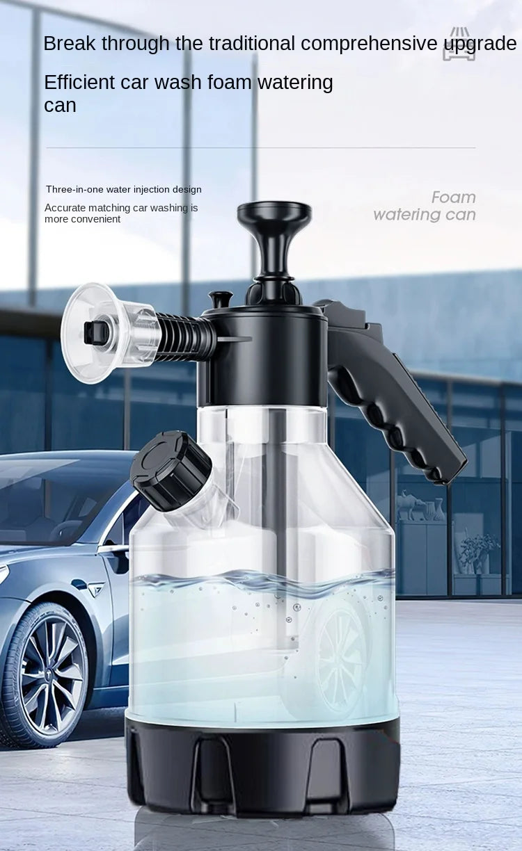 2.5L Hand Pump Foam Sprayer with 3 Types of Nozzle Hand Pneumatic Foam Cannon Snow Foam Car Wash Spray Bottle Car Window Cleanin