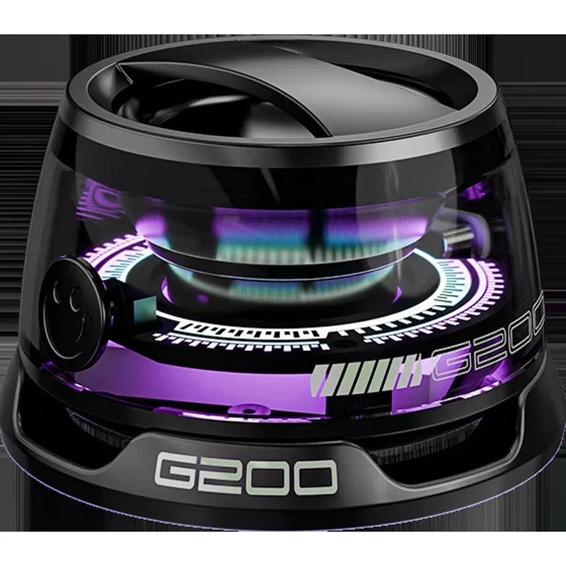 Mini Travel Stereo Speaker Outdoor Magnetic Bluetooth Speaker Wireless Portable with RGB Color Light and Phone Holder for IOS