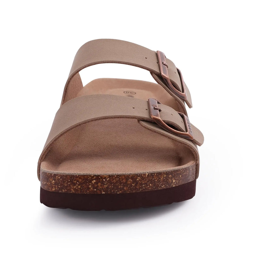 Bebealy Women's Cork Footbed Slide Men Sandal Summer Outdoor Sandals With Adjustable Buckle Beach Sandals Vacation Pool Sandals