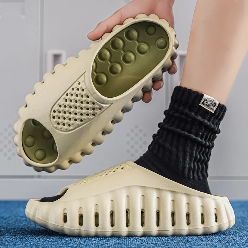 Spring Summer New Men's Massage Slippers Indoor Outdoor Sandals Beach Men Casual Shoes Comfortable Slides Male Home Slippers
