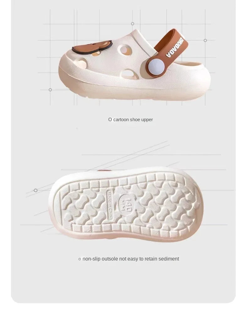 Cartoon Home Slippers Kids Fashion Cute Soft Soled Non-slip Sandals Summer New Design Shoes Baby Unisex PVC Round Head Slippers