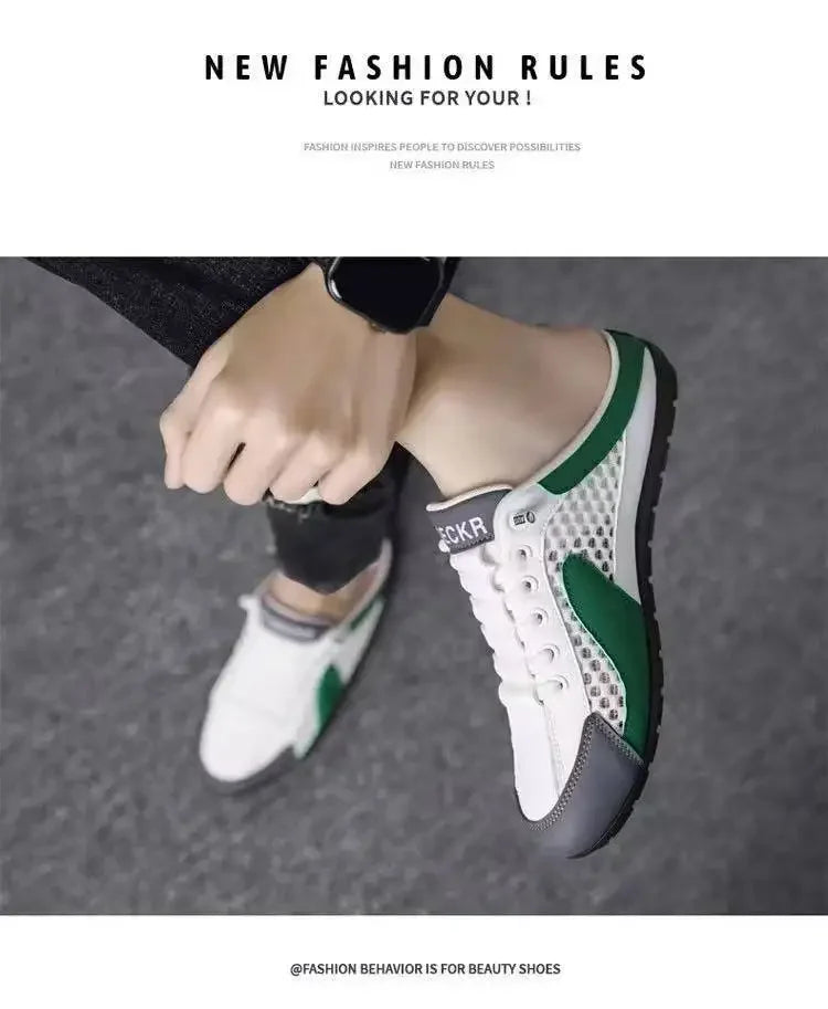 Men's Fashion Soft-soled Half Slippers Summer Men Trendy Bottom Casual Shoes Soft Sole Support Shoes Sneakers Zapatos De Hombre