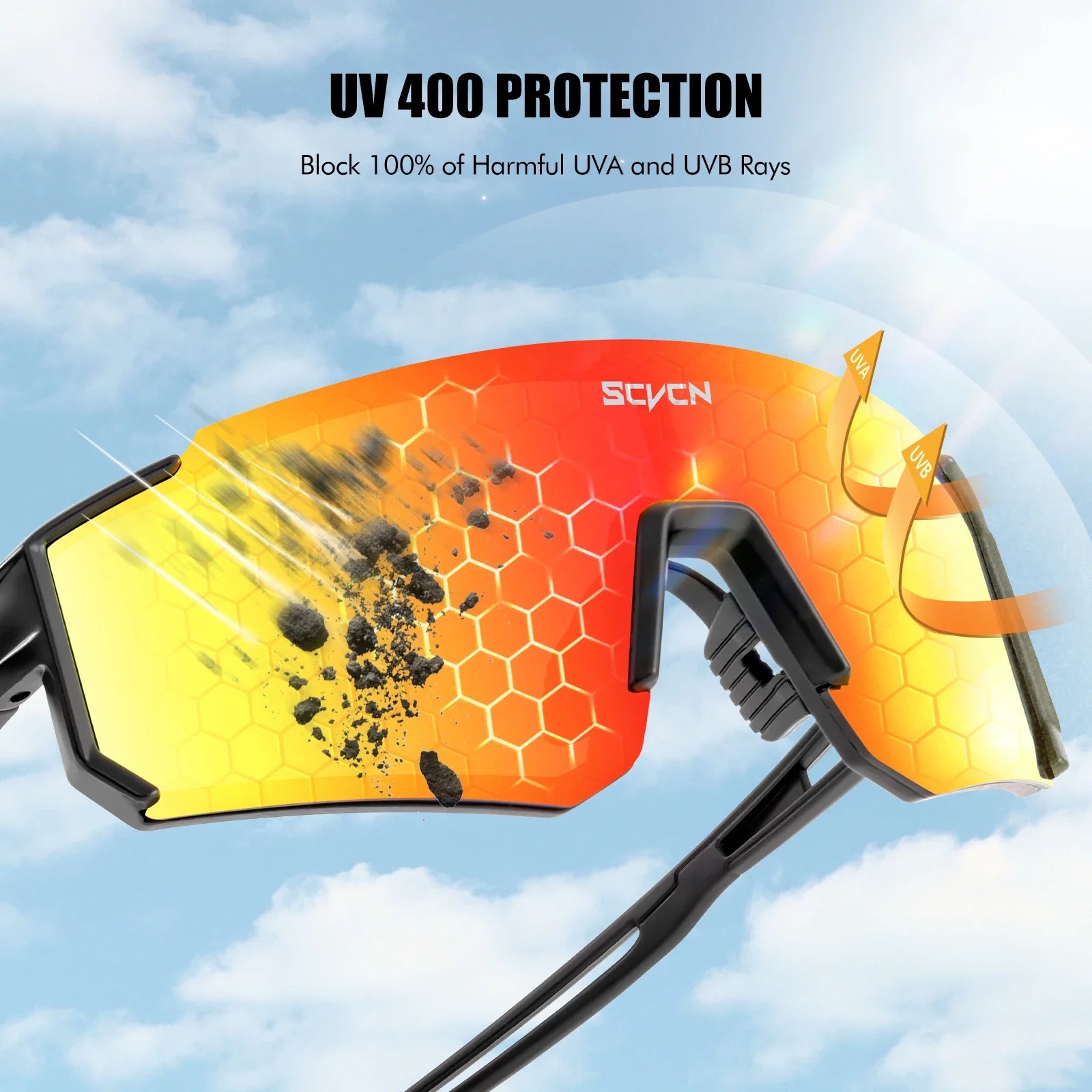 SCVCN Fashion Sunglasses for Men Women Sports Glasses Hiking Eyewear Outdoor Cycling  MTB Bike Mountain UV400 Skiing Goggles
